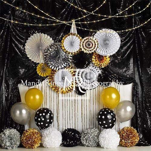 Katebackdrop：Kate Black and Gold New Year Eve Party Backdrop Designed By Mandy Ringe Photography