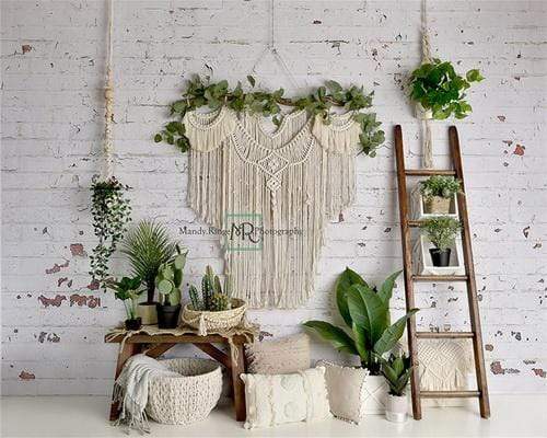 Cargar imagen en el visor de la galería, Katebackdrop：Kate Spring Boho Macrame Room Backdrop Designed By Mandy Ringe Photography