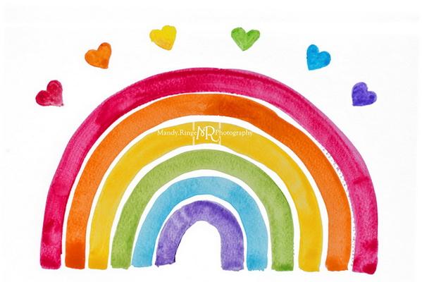 Cargar imagen en el visor de la galería, Kate Niños de cumpleaños de fondo de acuarela arcoíris diseñado por Mandy Ringe Photography