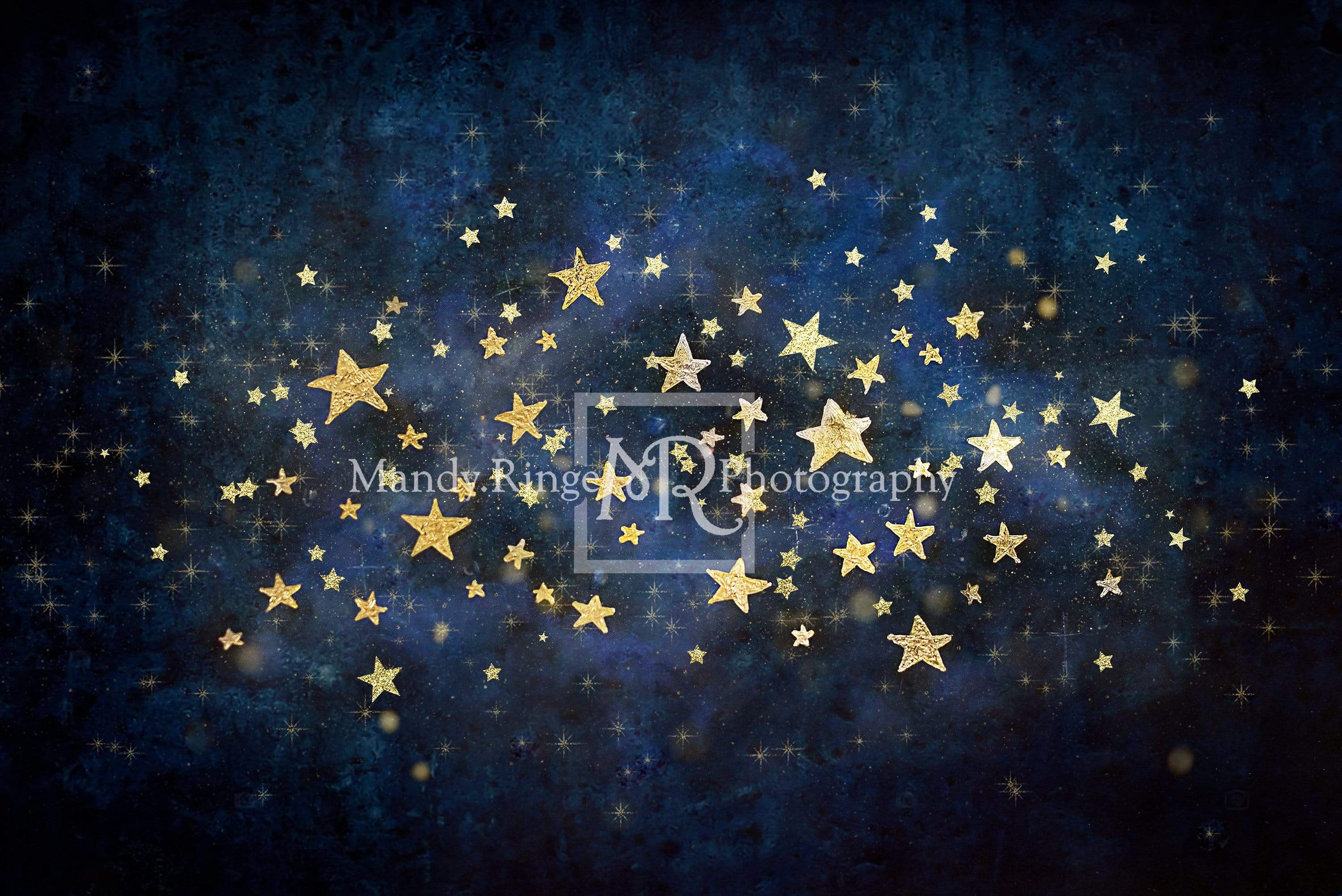 Katebackdrop£ºKate Night Sky with Gold Stars Children Backdrop for Photography Designed by Mandy Ringe Photography