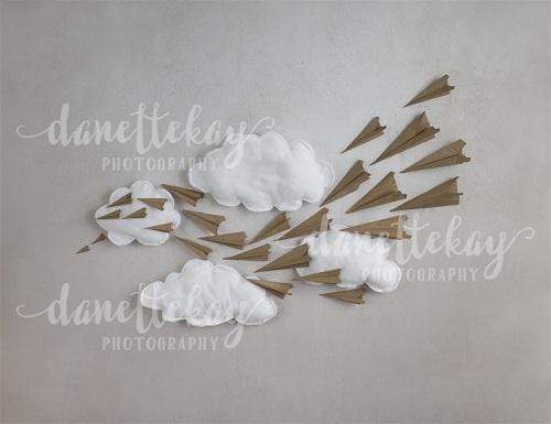 Katebackdrop£ºKate Paper Airplane with Clouds Children Backdrop for Photography Designed by Danette Kay Photography