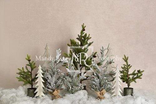 Katebackdrop£ºKate Pine Trees in Snow Christmas Backdrop for Photography Designed By Mandy Ringe Photography