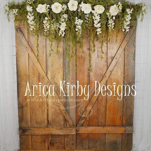 Katebackdrop：Kate Romantic Barn Doors Mother's Day backdrop designed by Arica Kirby