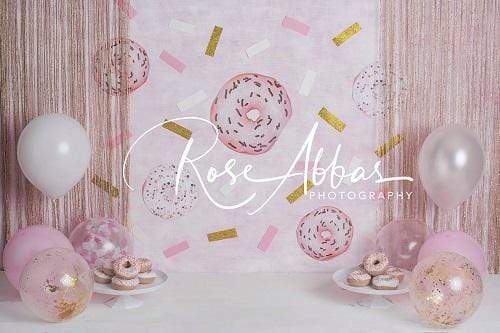 Katebackdrop£ºKate Children Pink Balloons Donuts Decoration Backdrop Designed By Rose Abbas