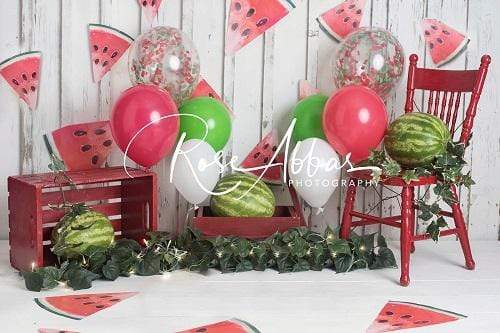 Cargar imagen en el visor de la galería, Katebackdrop：Kate Children Summer Cake Smash Watermelon Backdrop Designed By Rose Abbas