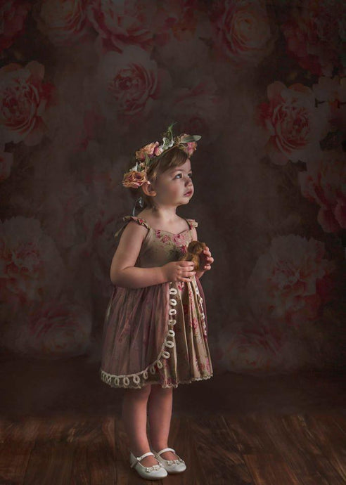 Katebackdrop：Kate Fine Art Retro Flowers Backdrop Designed By JS Photography