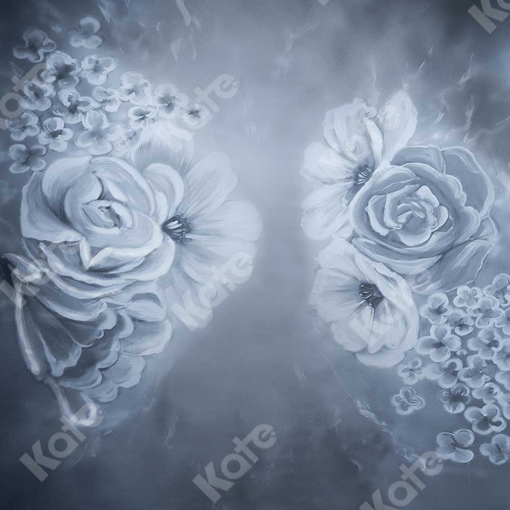 Kate bellas artes flores fondo gris retrato fotografía