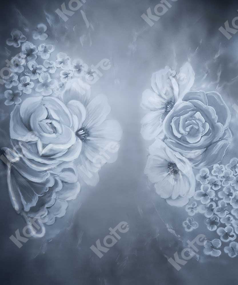 Kate bellas artes flores fondo gris retrato fotografía
