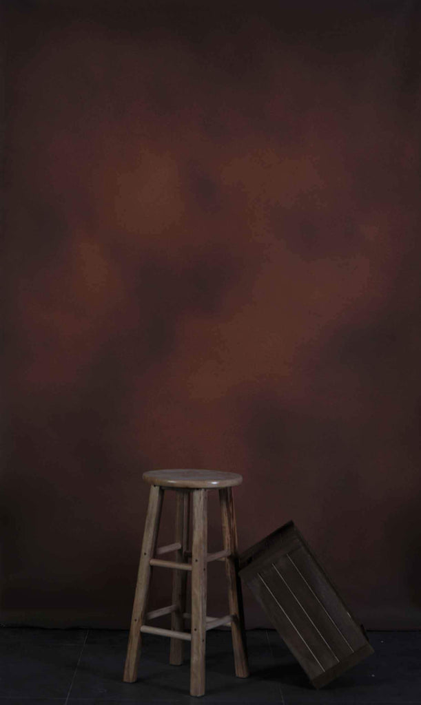 Kate Telón de fondo de lona pintada a mano de color marrón oscuro