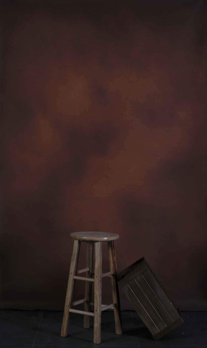Kate Telón de fondo de lona pintada a mano de color marrón oscuro