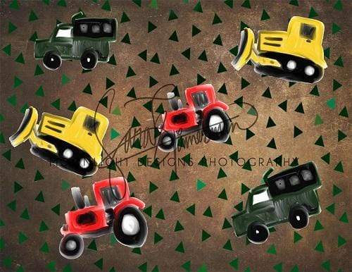 Katebackdrop£ºKate Trucks Tractors Backdrop for Boys Photography Designed by Sarah Timmerman