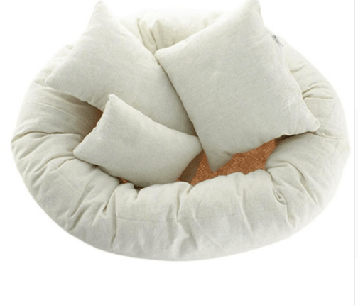 Katebackdrop：Newborn Poses photography white 1 assistant circle+3 pillows