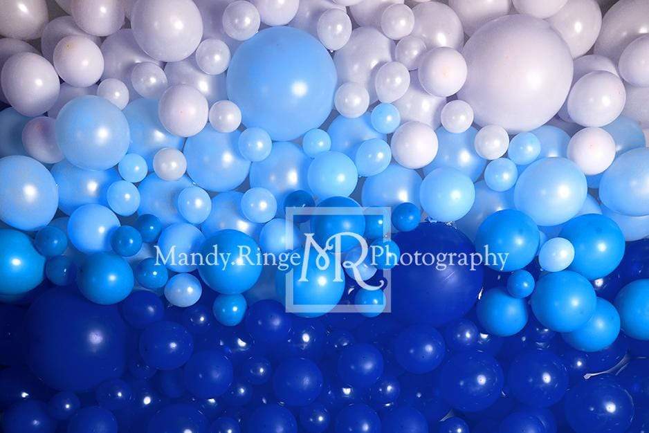 Katebackdrop£ºKate Shades of Blue Balloon Wall Children Backdrop for Photography Designed by Mandy Ringe Photography