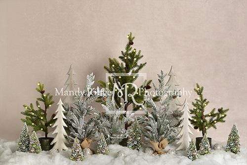 Katebackdrop：Kate Simple Christmas Trees Snowy Backdrop for Photography Designed By Mandy Ringe Photography