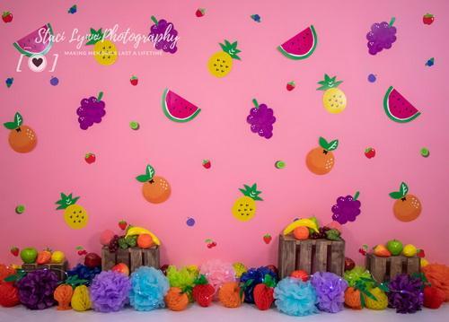 Katebackdrop£ºKate Colorful Tutti Frutti Children Cake Smash Backdrop Designed By Stacilynnphotography