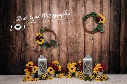 Katebackdrop£ºKate Sunflowers Lanterns Backdrop for Photography Designed By Stacilynnphotography