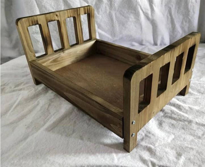 Kate Cuna de bebé pequeña cama de madera para fotografía de accesorios de fotografía de bebé recién nacido