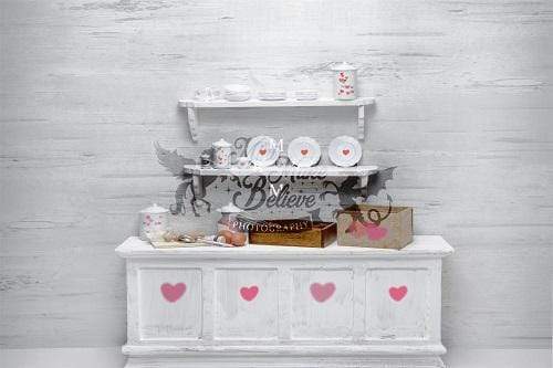 Katebackdrop£ºKate Valentine White Kitchen Backdrop Designed by Mini MakeBelieve