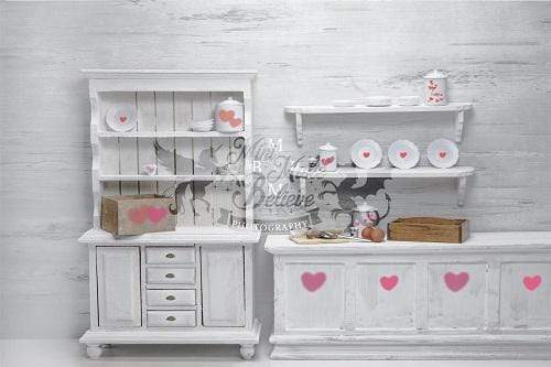 Katebackdrop£ºKate Shabby Chic White Kitchen Valentine Backdrop Designed by Mini MakeBelieve