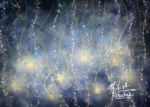 Katebackdrop£ºKate Starry Night Light Star Backdrop for Photography Designed by Modest Brushes