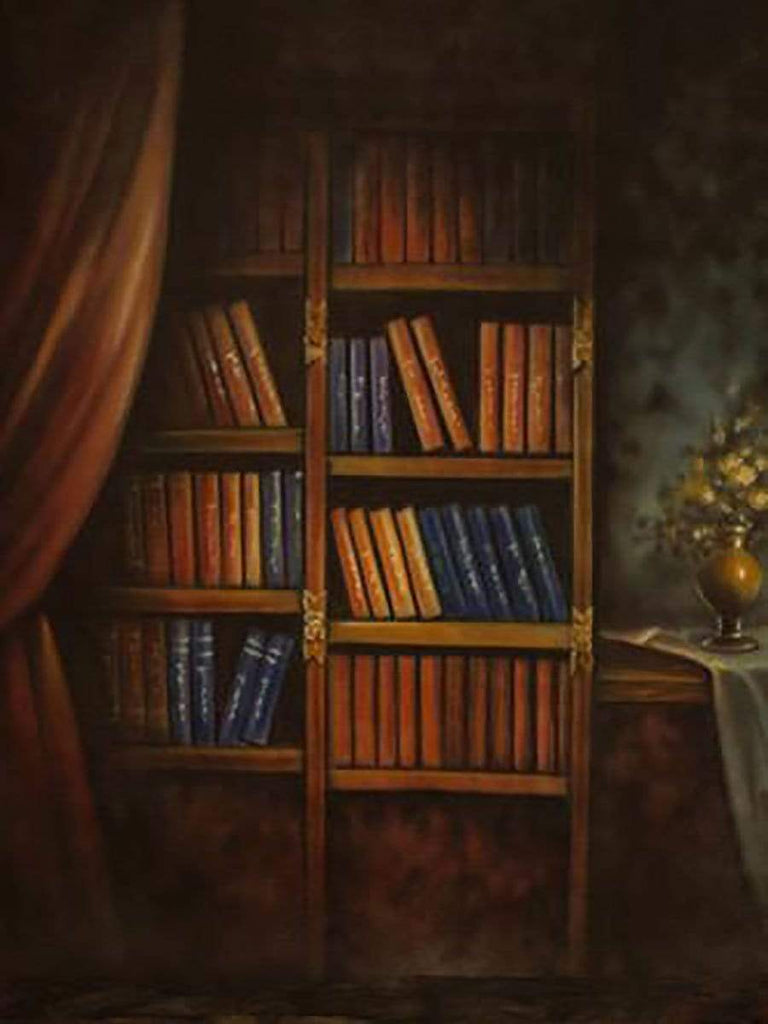 Katebackdrop£ºKate Castle Bookshelf Room Hand Painted Backdrops Canvas