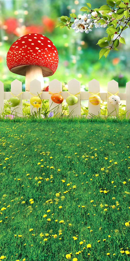 Kate Telones de fondo de Pascua Paisajes naturales Fotografía de primavera Flores amarillas Huevos coloridos Fondo de fotos
