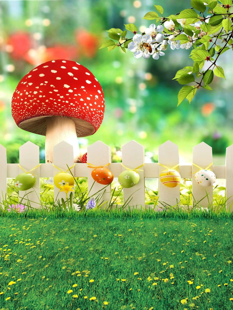 Katebackdrop：Kate Easter Backdrops Natural Scenery Spring Photography Yellow Flowers Colorful Eggs Photo Background