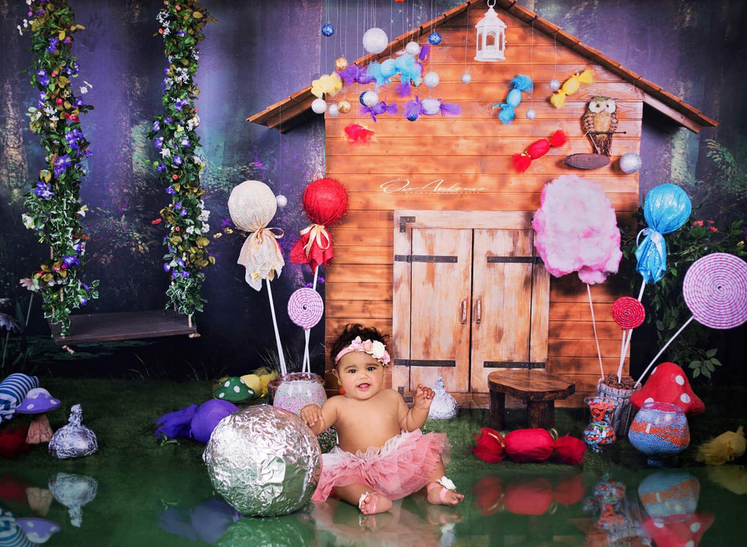 Katebackdrop：Kate Jungle candyland hourse backdrop Fantasy forest designed by studio gumot