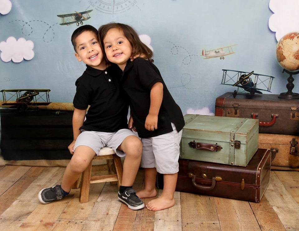 Katebackdrop：Kate Come Fly with Me Cloud Back to School Children Backdrop for Photography Designed by Erin Larkins