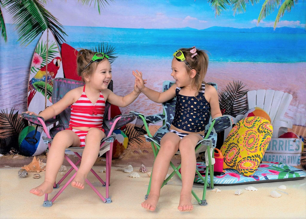 Katebackdrop：Kate Beach Day Sea Summer Backdrop for Photography Designed by Megan Leigh Photography