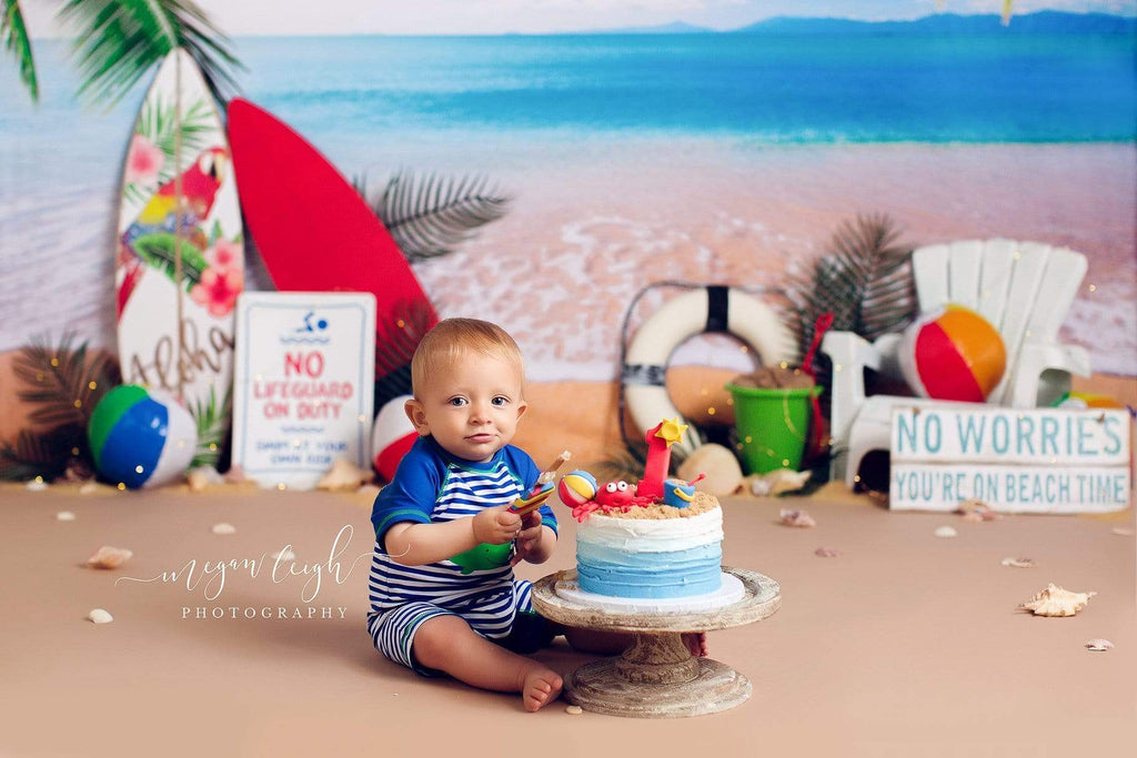 Katebackdrop：Kate Beach Day Sea Summer Backdrop for Photography Designed by Megan Leigh Photography
