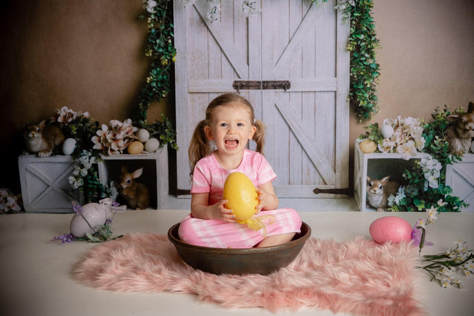 Kate primavera \ pascua Telón de fondo de conejitos neutros Diseñado por Megan Leigh Photography
