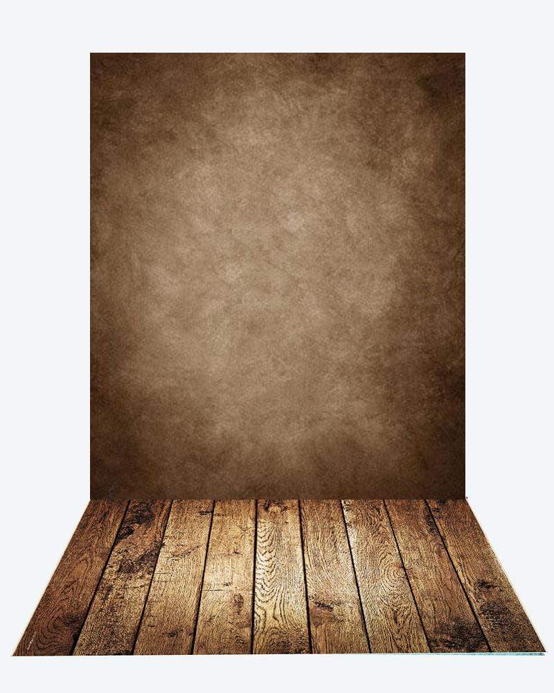 Katebackdrop：Kate Old Master Brown Backdrop + Dark Wood Rubber Floor Mat