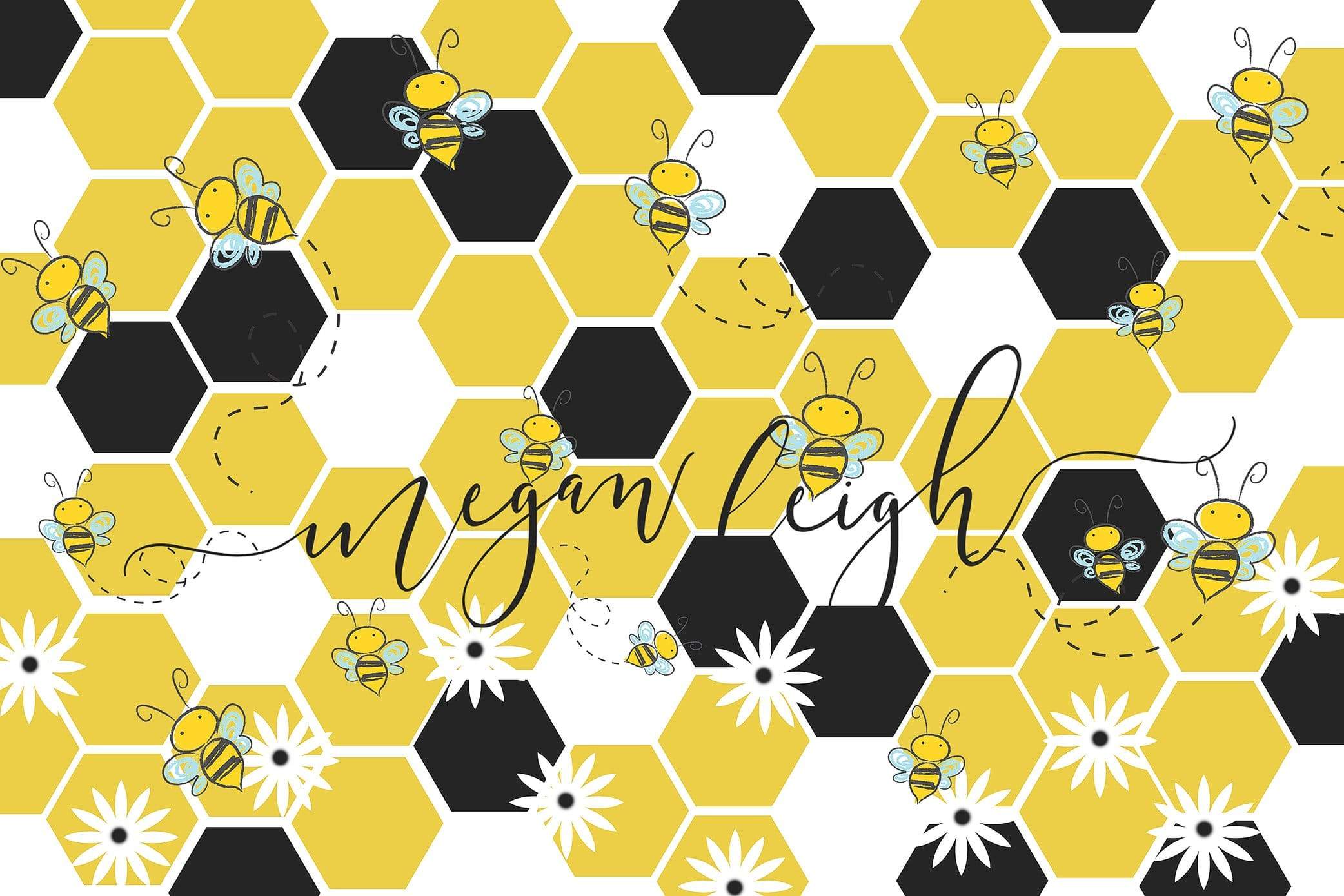 Katebackdrop：Kate Bumble Bee Summer Backdrop for Photography Designed by Megan Leigh Photography