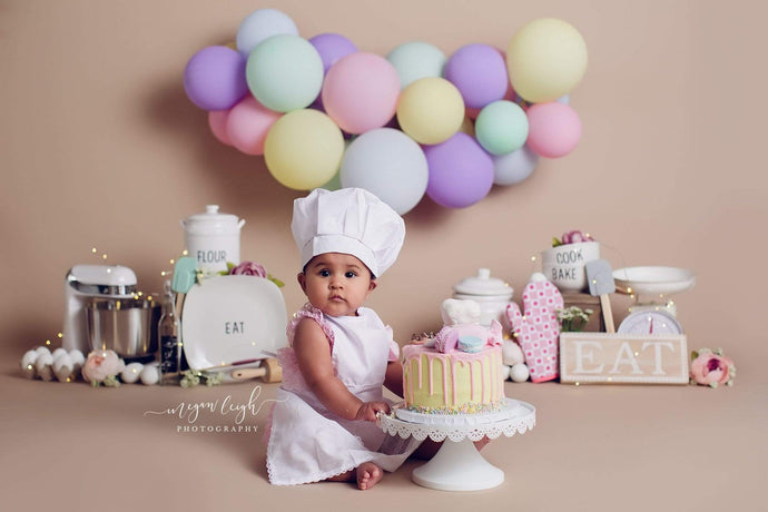 Katebackdrop：Kate Birthday Cake Smash Baker Children Backdrop Designed by Megan Leigh Photography