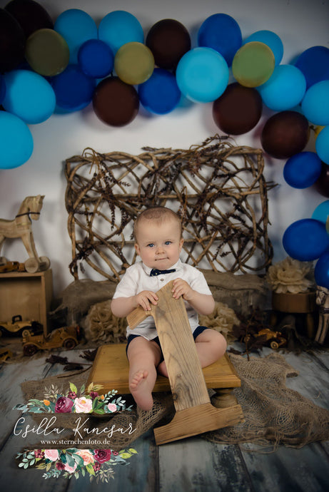 Kate Fondo de globos caballo vaquero cumpleaños diseñado por Csilla Kancsar