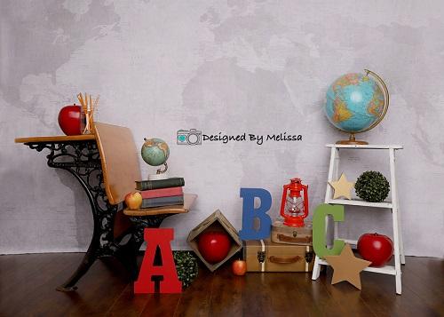 Kate De vuelta a la escuela Mapa Telón de fondo para fotografía diseñado por Melissa King