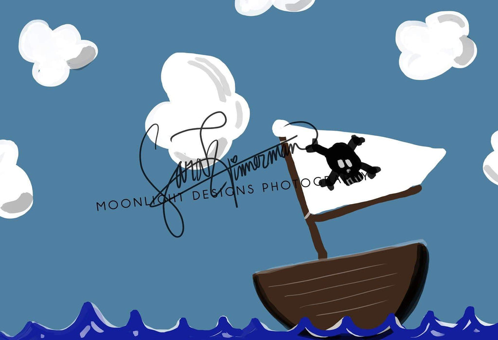 Katebackdrop£ºKate Pirate Sea and Clouds Children Backdrop for Photography Designed by Sarah Timmerman