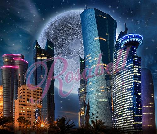 Kate Superhéroe Ciudad de la luna Telón de fondo para fotografía diseñado por Rosabell Photography